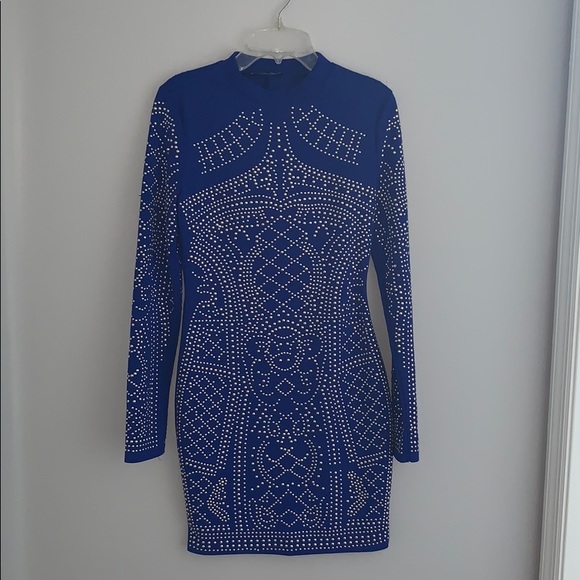 Fashion Nova blue long sleeve dress - Picture 5 of 8